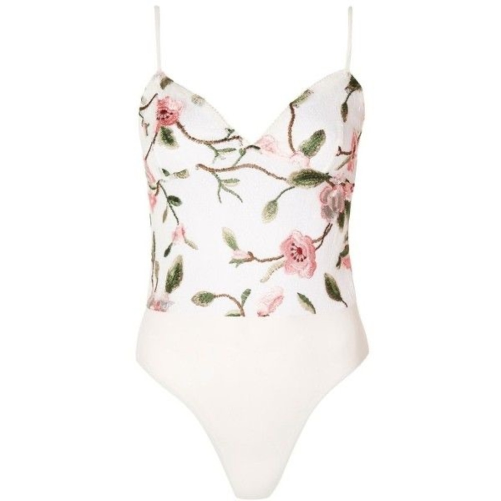 Topshop Embroidered Lace Bodysuit